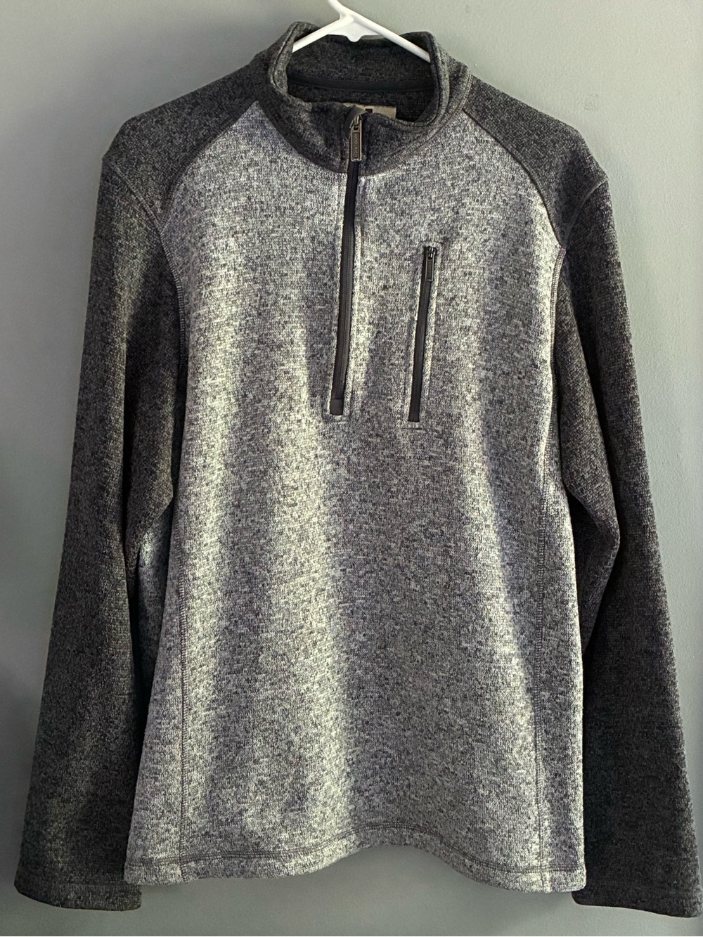 Woolrich Gray Colorblock Better Sweater 1/4 Zip Pullover